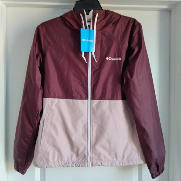 Columbia Jackets & Blazers - NWT XS Columbia Center Ridge Lined Windbreaker Hooded Rain Jacket Colorblock NEW